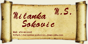 Milanka Soković vizit kartica